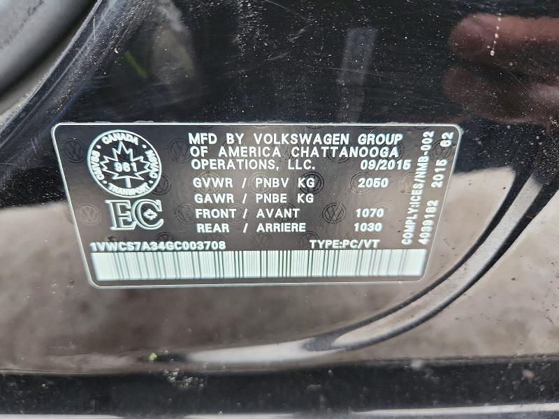 2016 Volkswagen Passat sel