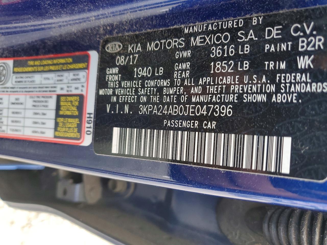 2018 KIA Rio s