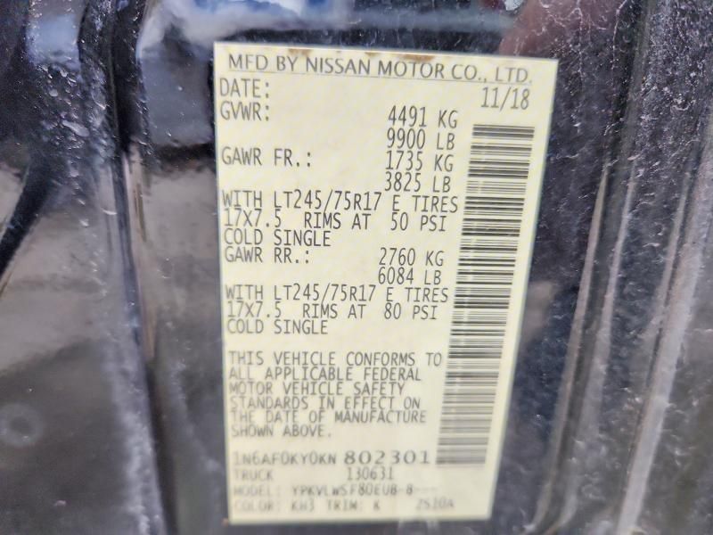 2019 Nissan NV 2500 Utility / Service Van