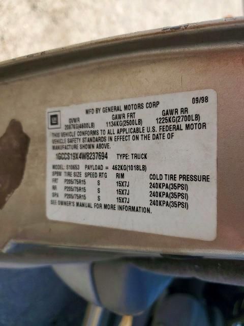 1998 Chevrolet S Truck S10