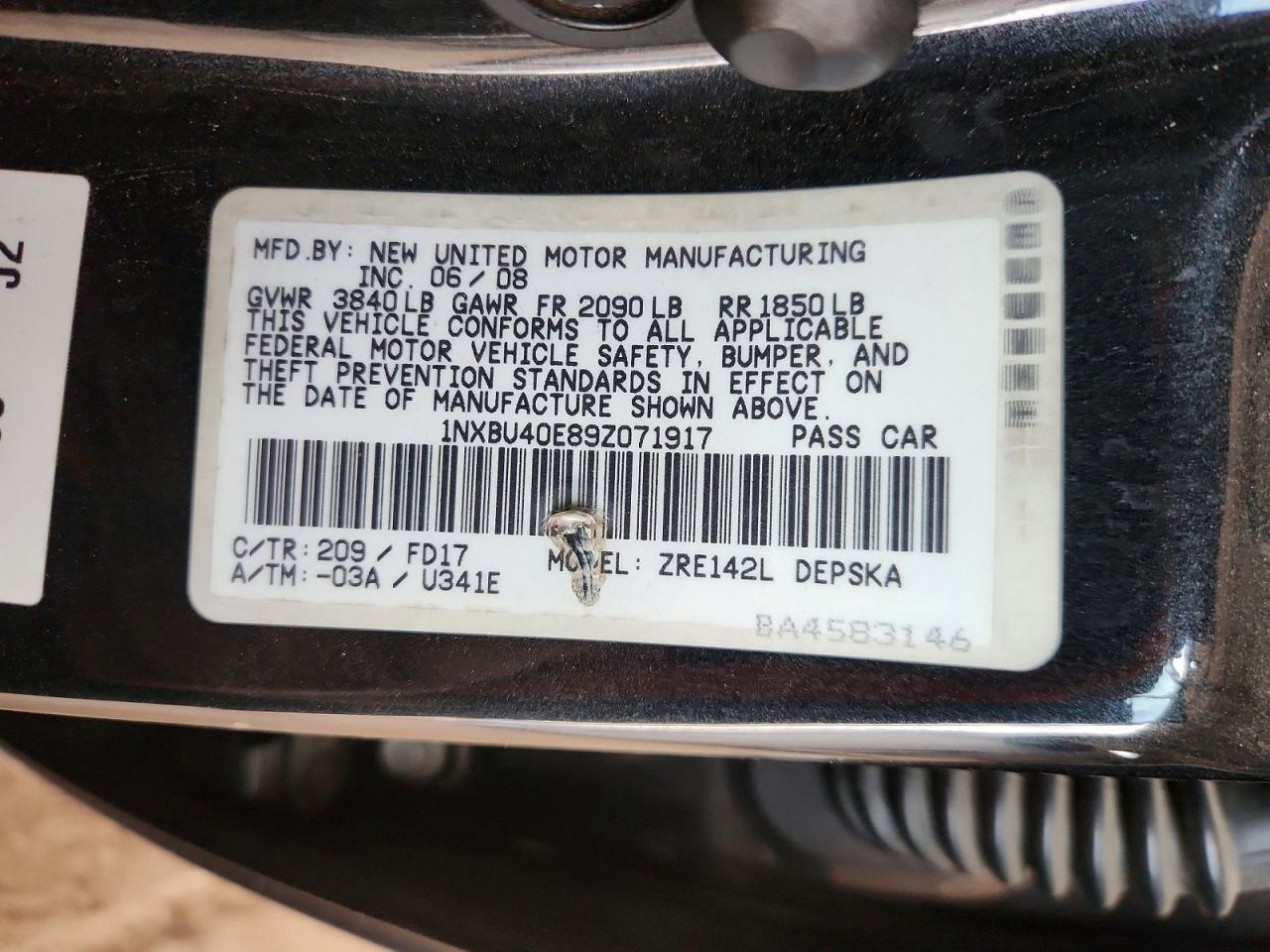 2009 Toyota Corolla s