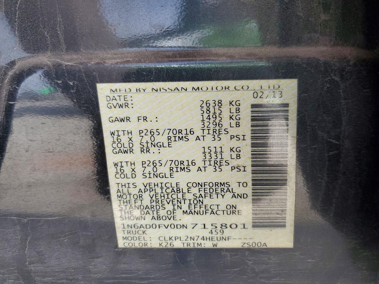 2013 Nissan Frontier sv