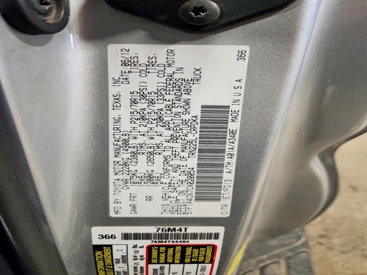 2012 Toyota Tacoma Base
