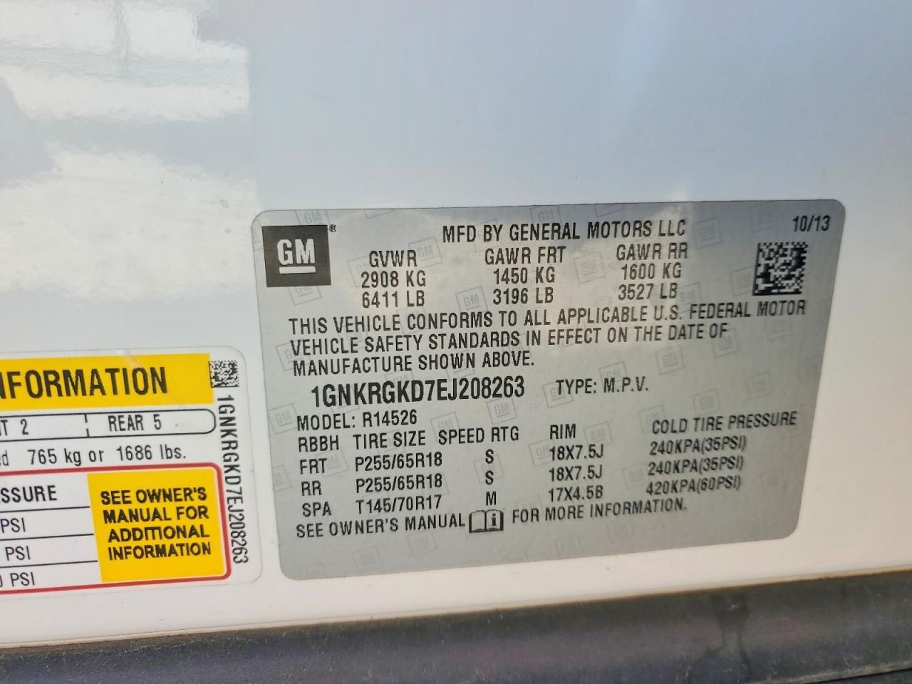 2014 Chevrolet Traverse lt