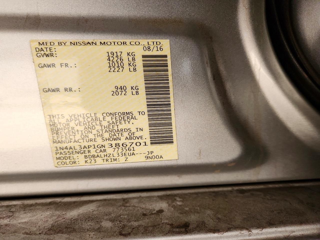 2016 Nissan Altima 2.5