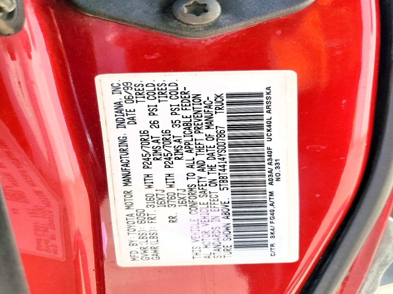 2000 Toyota Tundra Access Cab