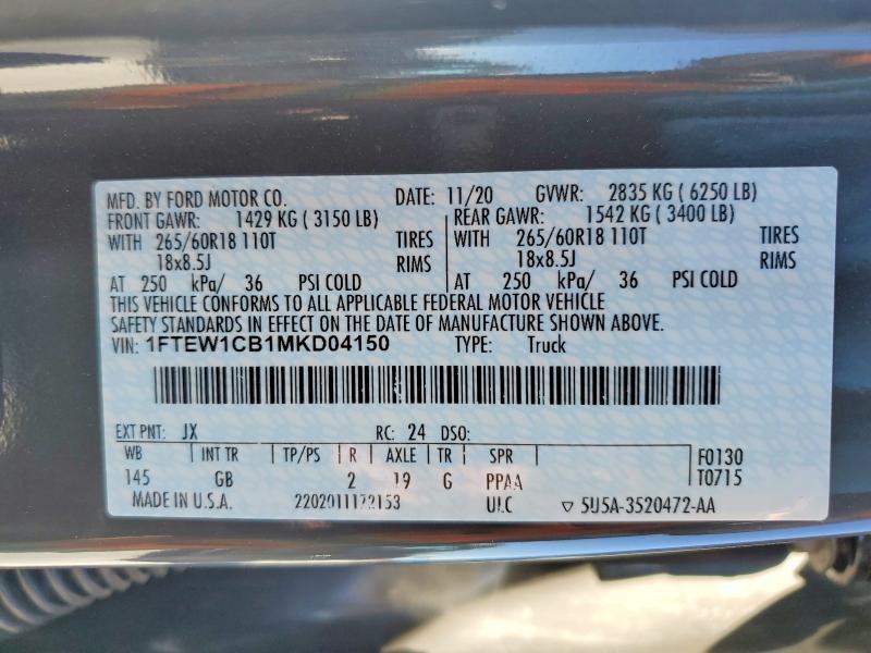 2021 Ford F150 Supercrew