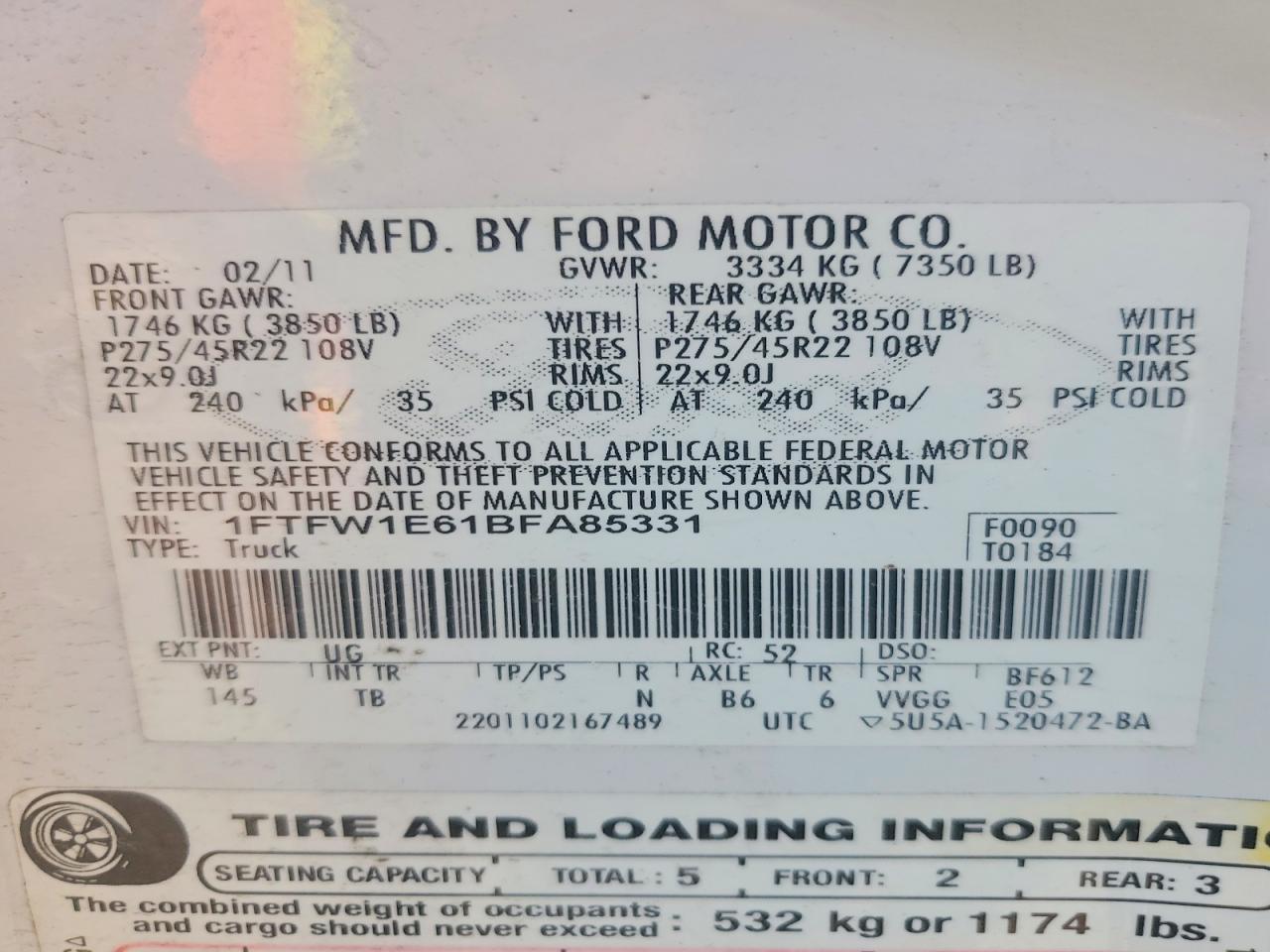2011 Ford F150 Supercrew