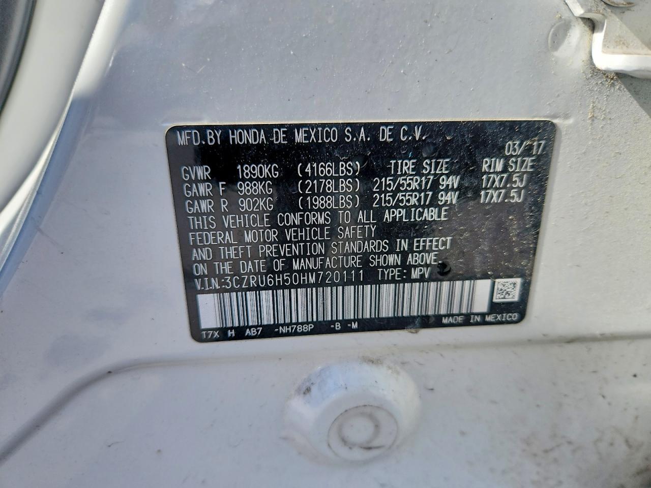 2017 Honda Hr-v ex