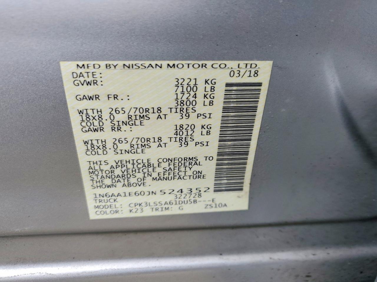 2018 Nissan Titan sv