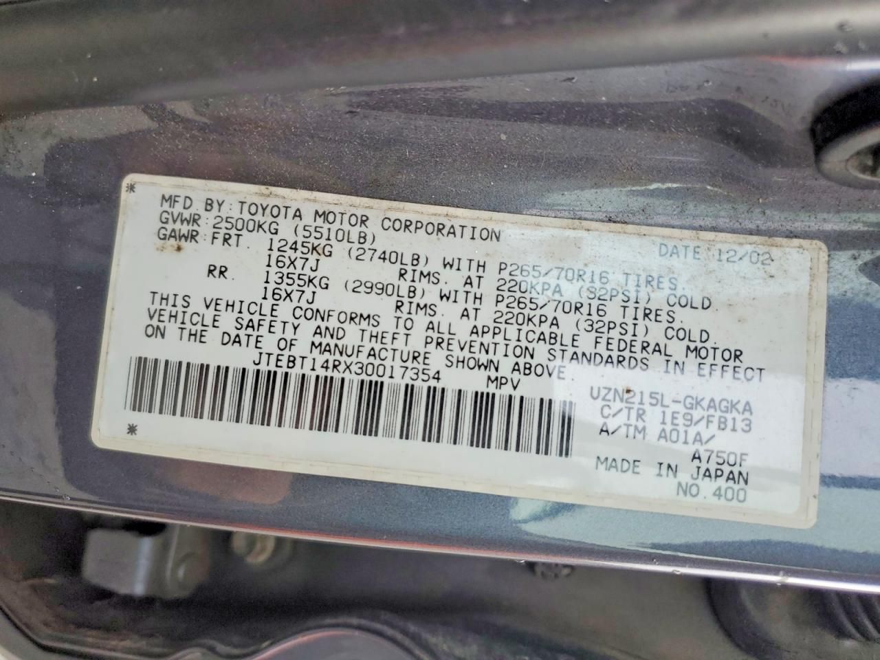 2003 Toyota 4runner SR5