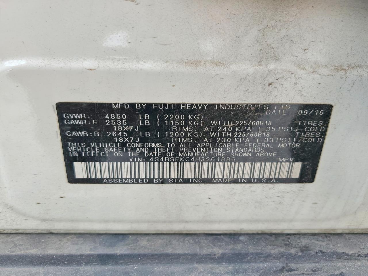 2017 Subaru Outback 3.6r Limited