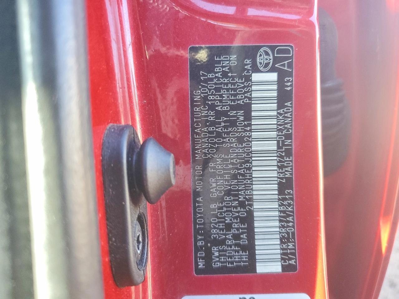 2018 Toyota Corolla le