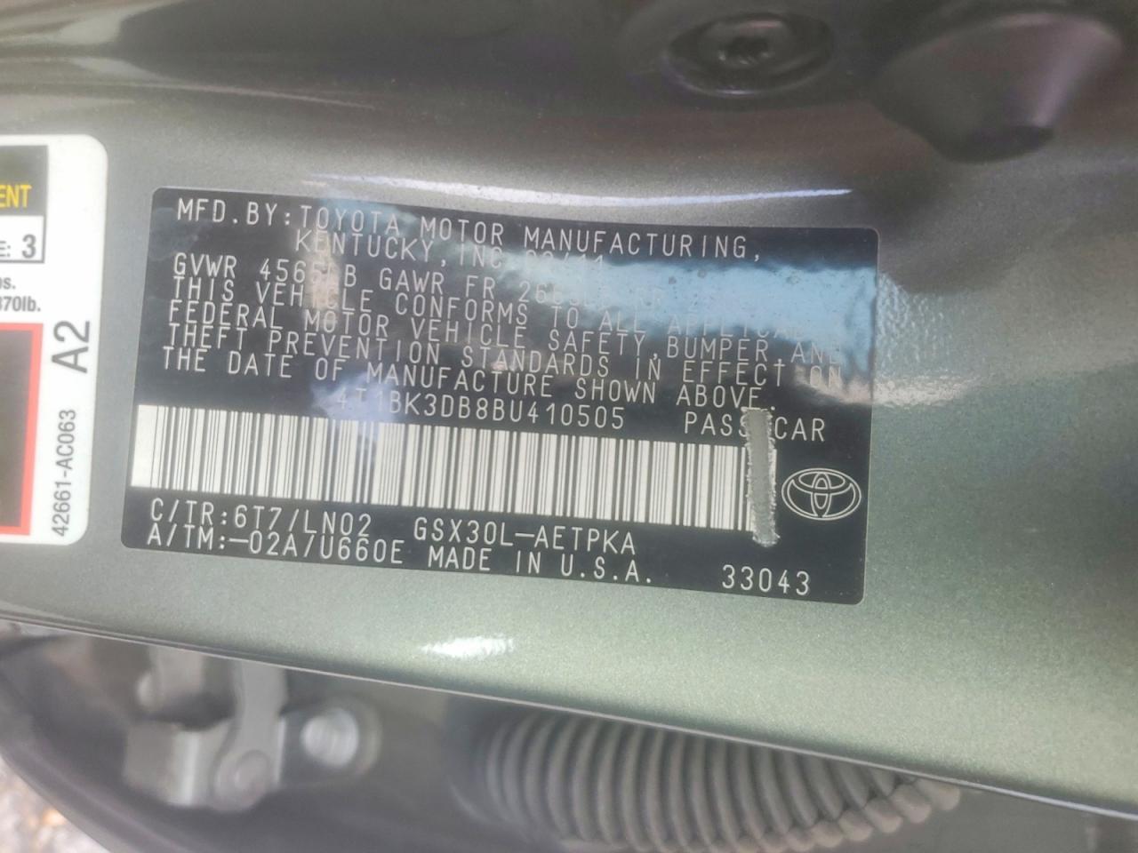2011 Toyota Avalon Base