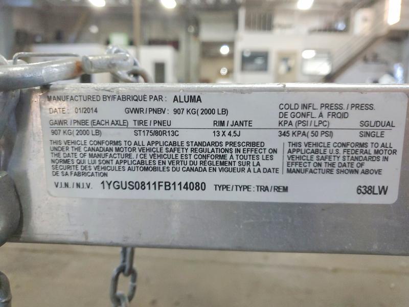 2015 Aluma 638LW Equipment Trailer