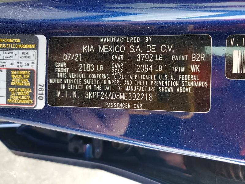 2021 KIA Forte lxs