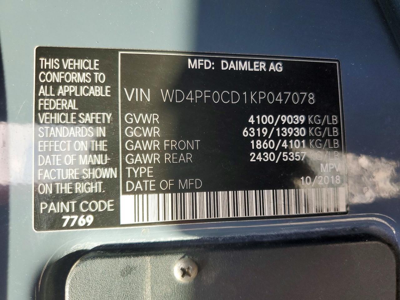 2019 Mercedes-Benz Sprinter 2500/3500 Delivery Van
