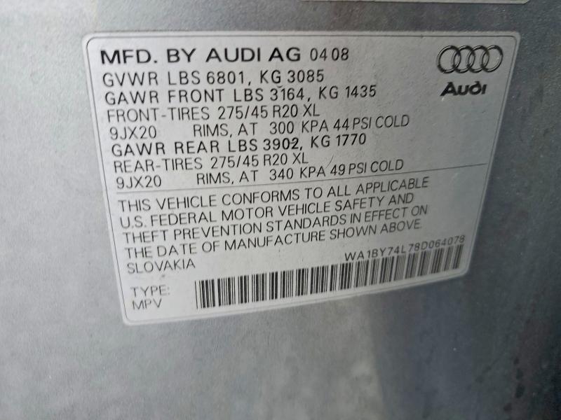 2008 Audi Q7 3.6 Quattro Premium