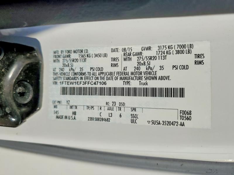 2015 Ford F150 Supercrew