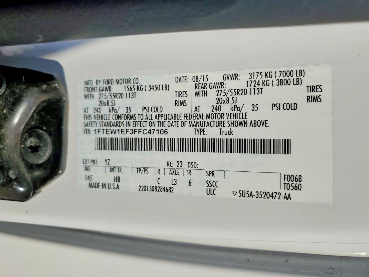 2015 Ford F150 Supercrew