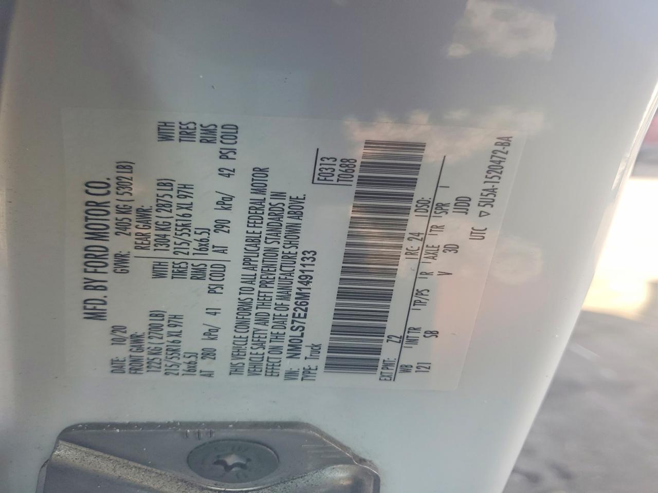 2021 Ford Transit Connect Utility / Service Van
