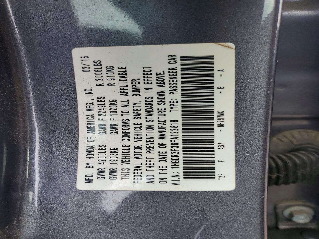 2015 Honda Accord lx