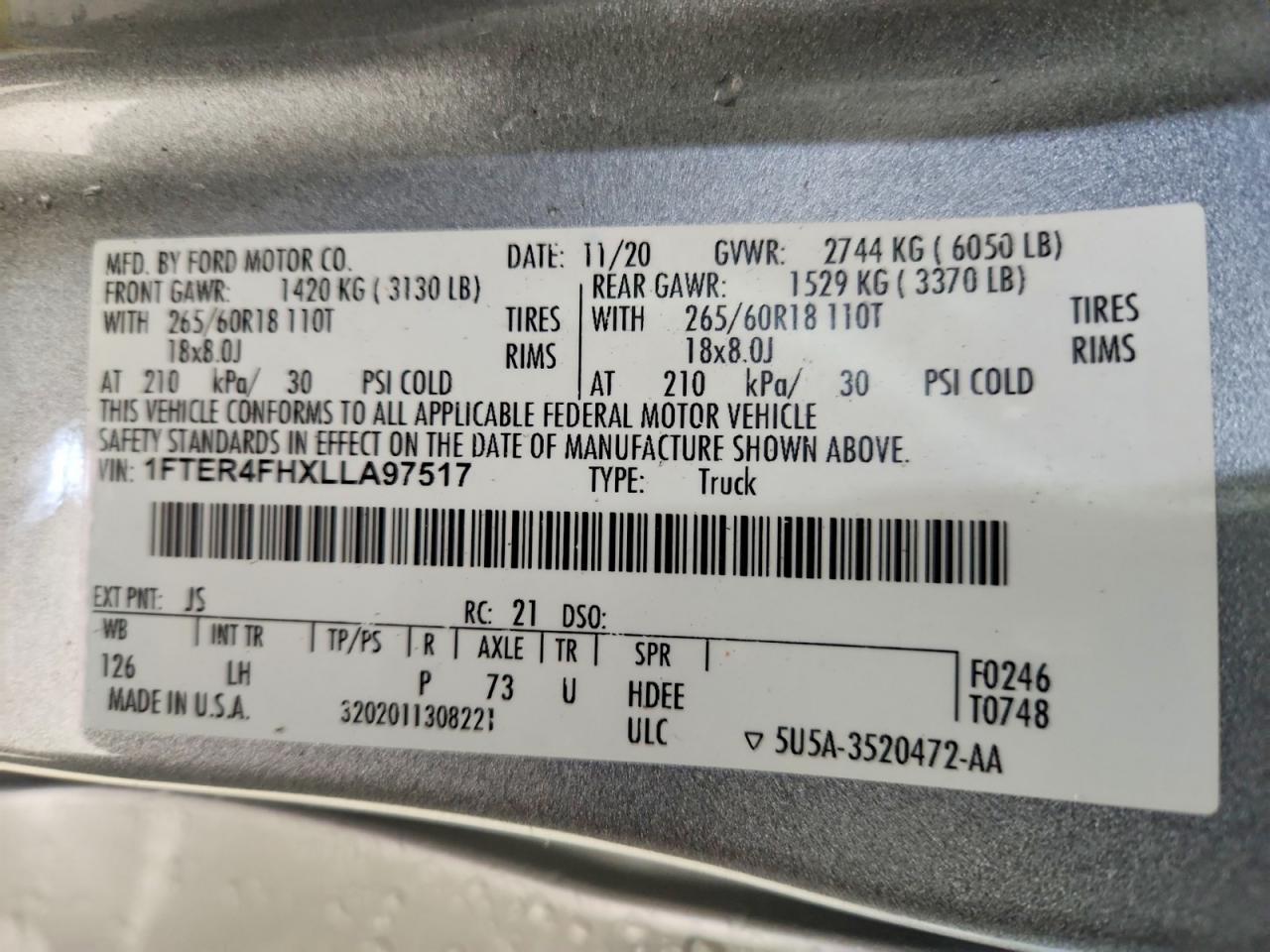 2020 Ford Ranger XL