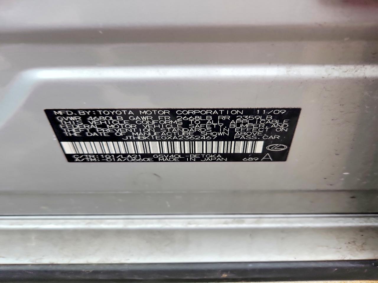 2010 Lexus Es 350