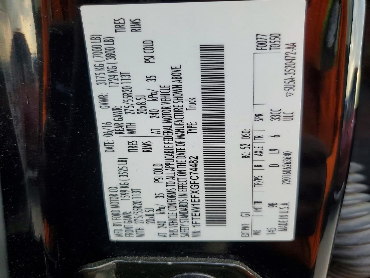 2016 Ford F150 Supercrew