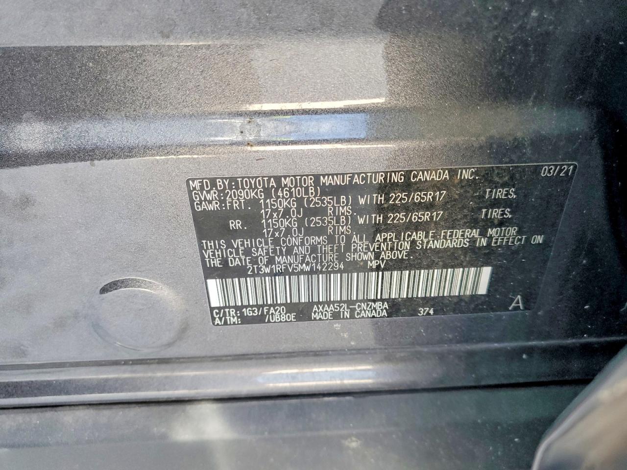 2021 Toyota Rav4 xle