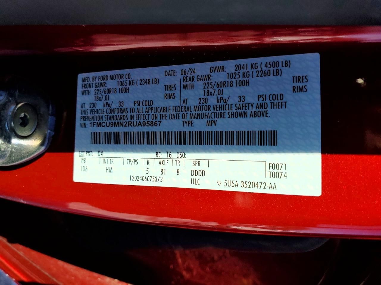 2024 Ford Escape st Line