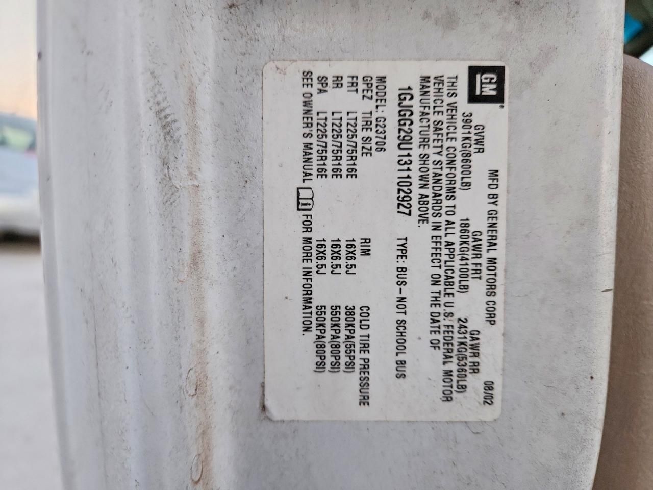 2003 GMC Savana G2500