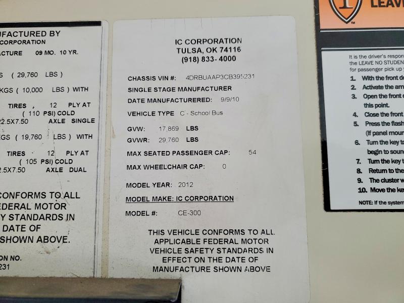 2012 Ic Corporation CE Series School-School Bus