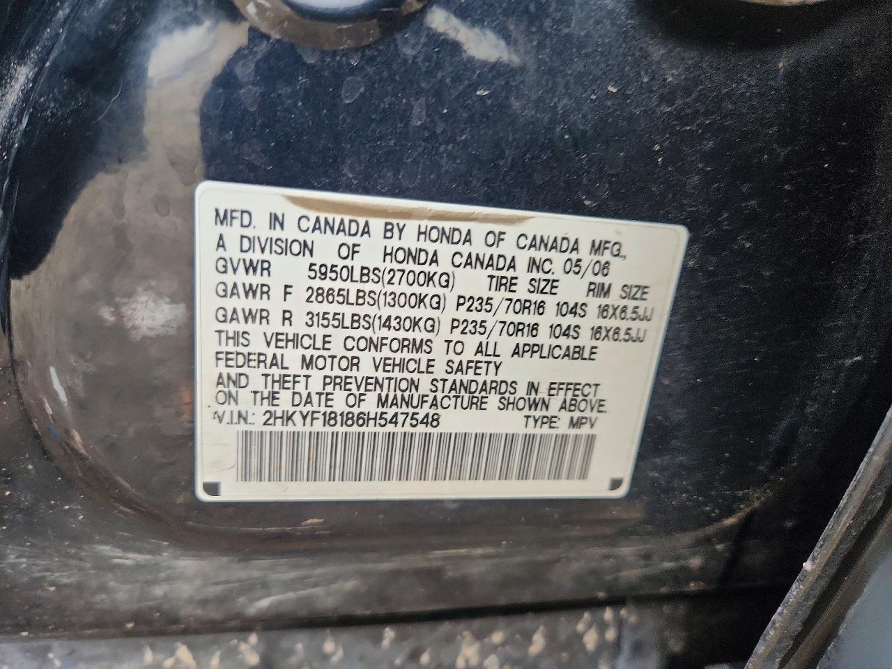 2006 Honda Pilot lx
