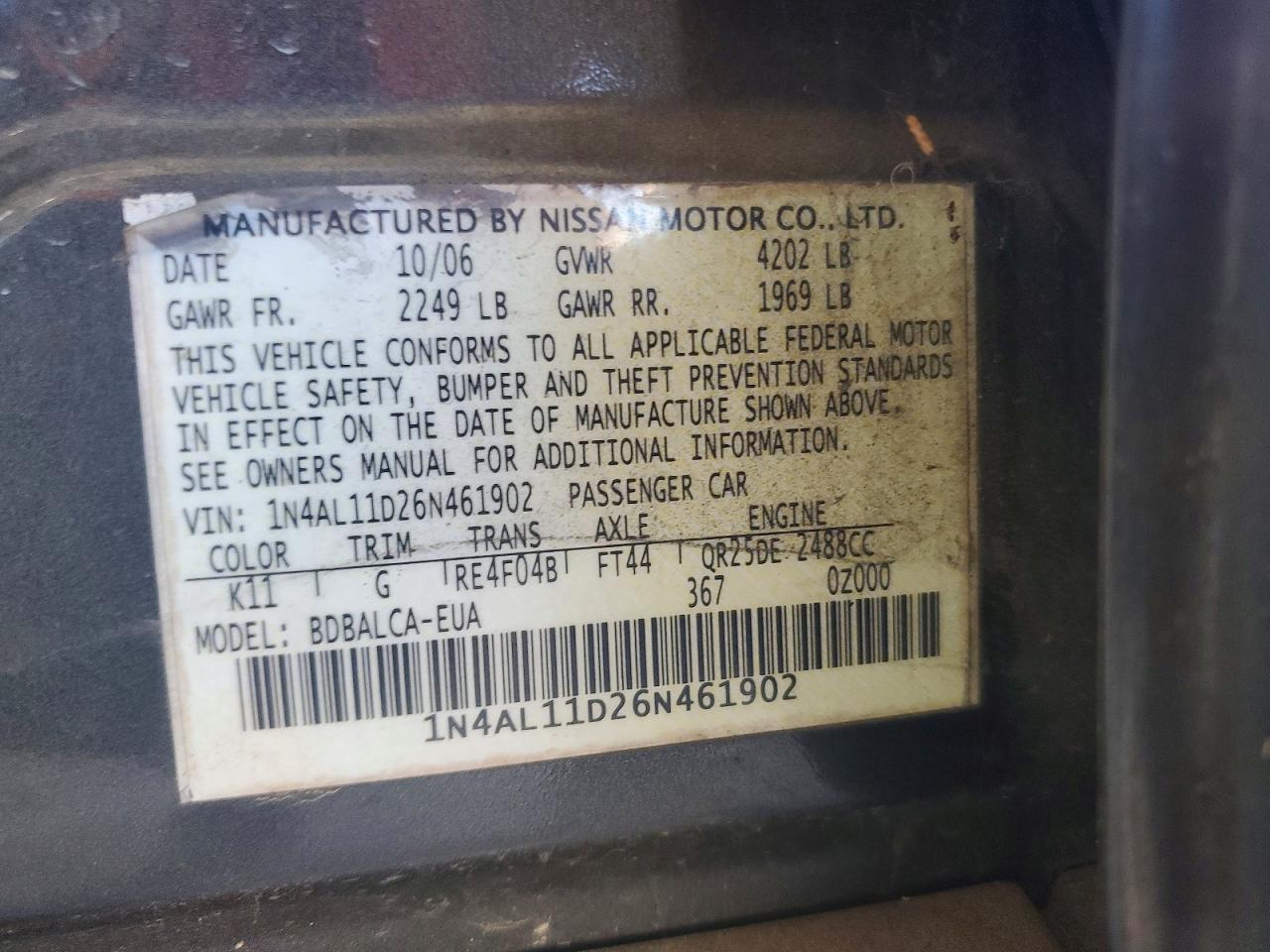 2006 Nissan Altima s