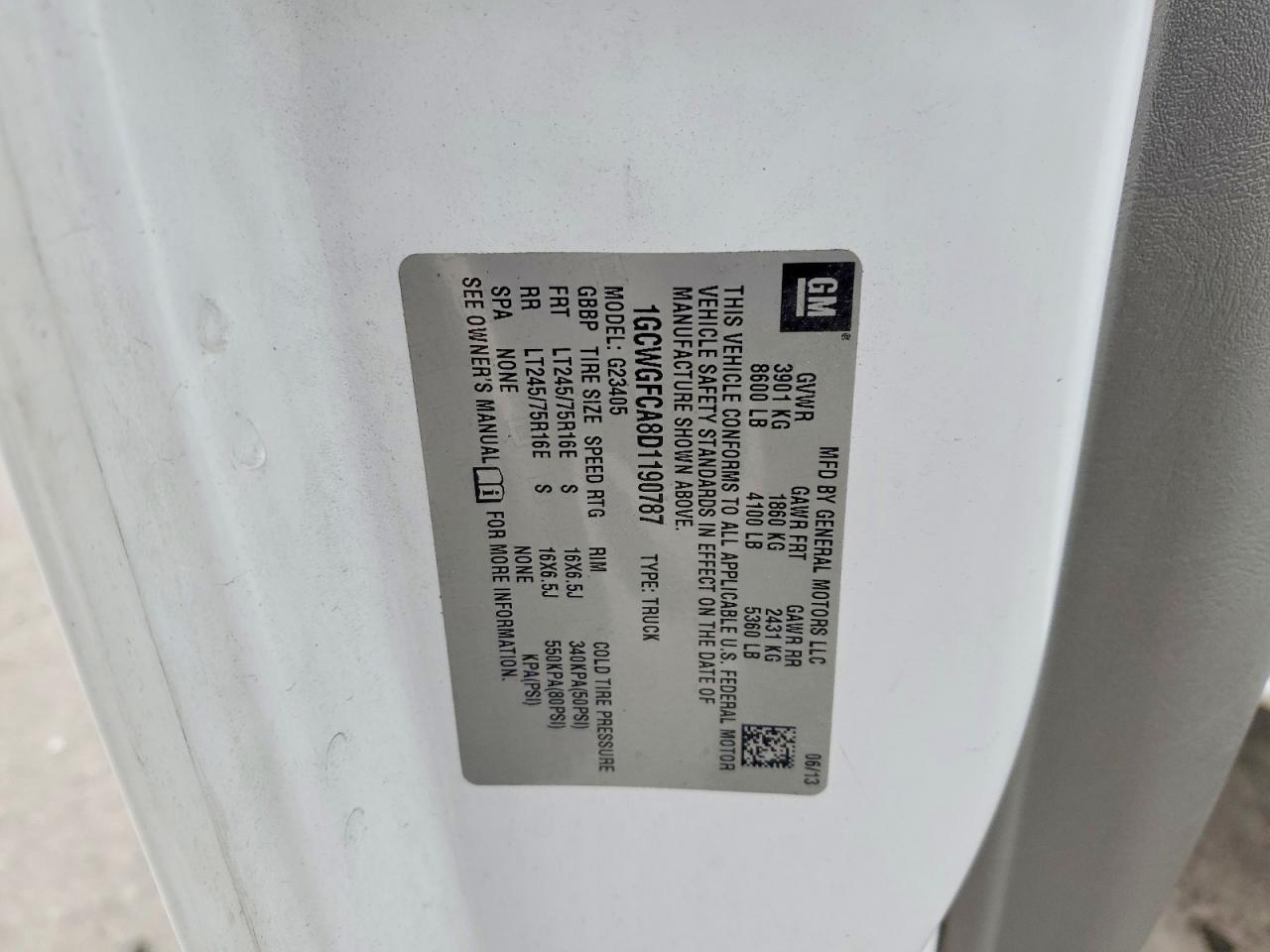 2013 Chev Rolet Express G2500 Utility / Service Van
