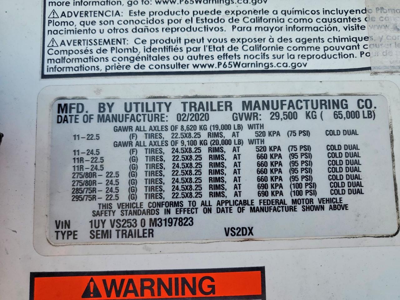 2021 Utility VS2DX DRY Van Trailer