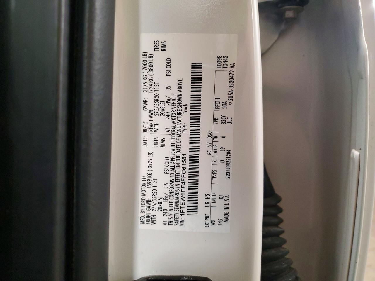 2015 Ford F150 Supercrew