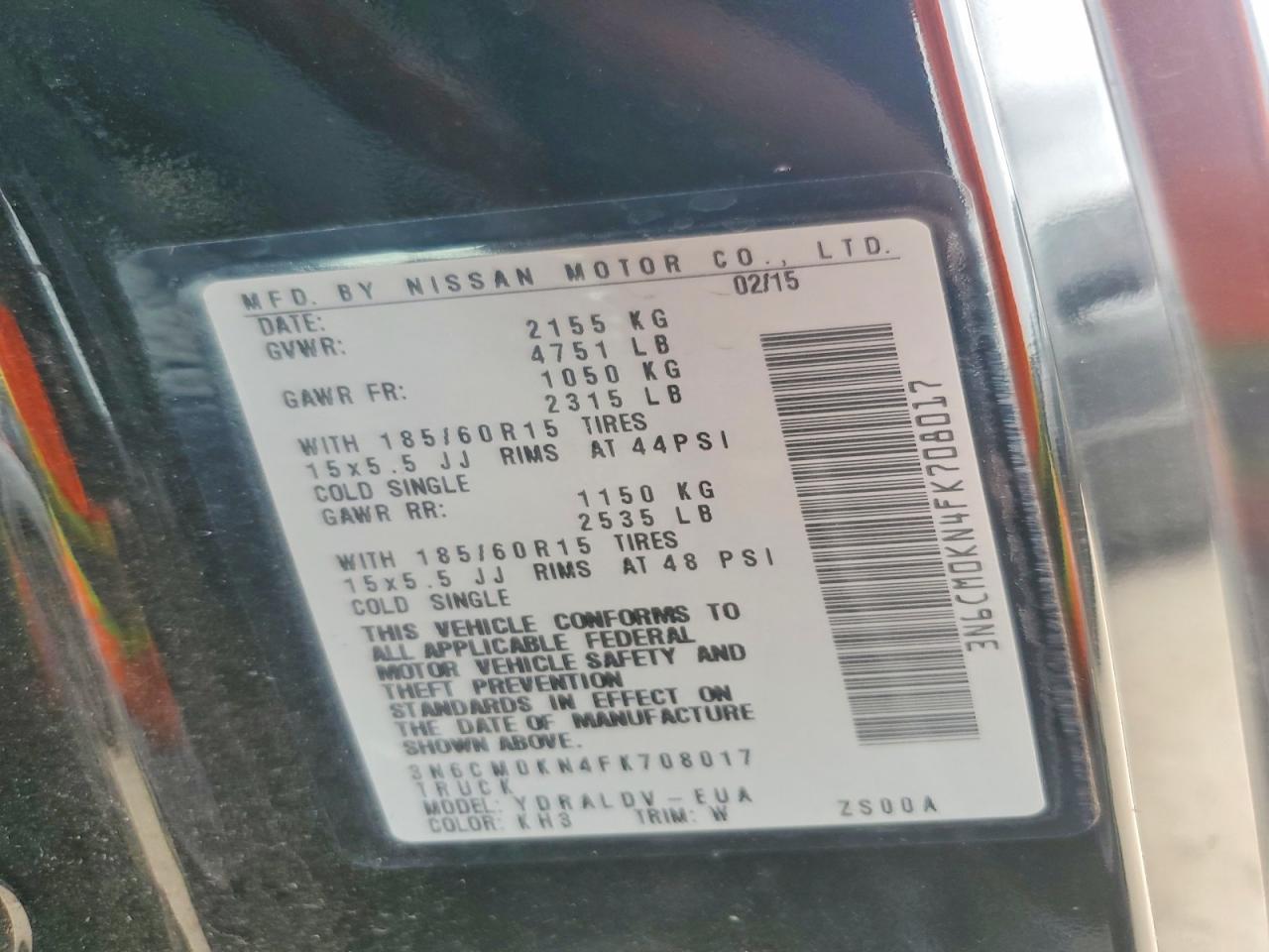 2015 Nissan NV200 S