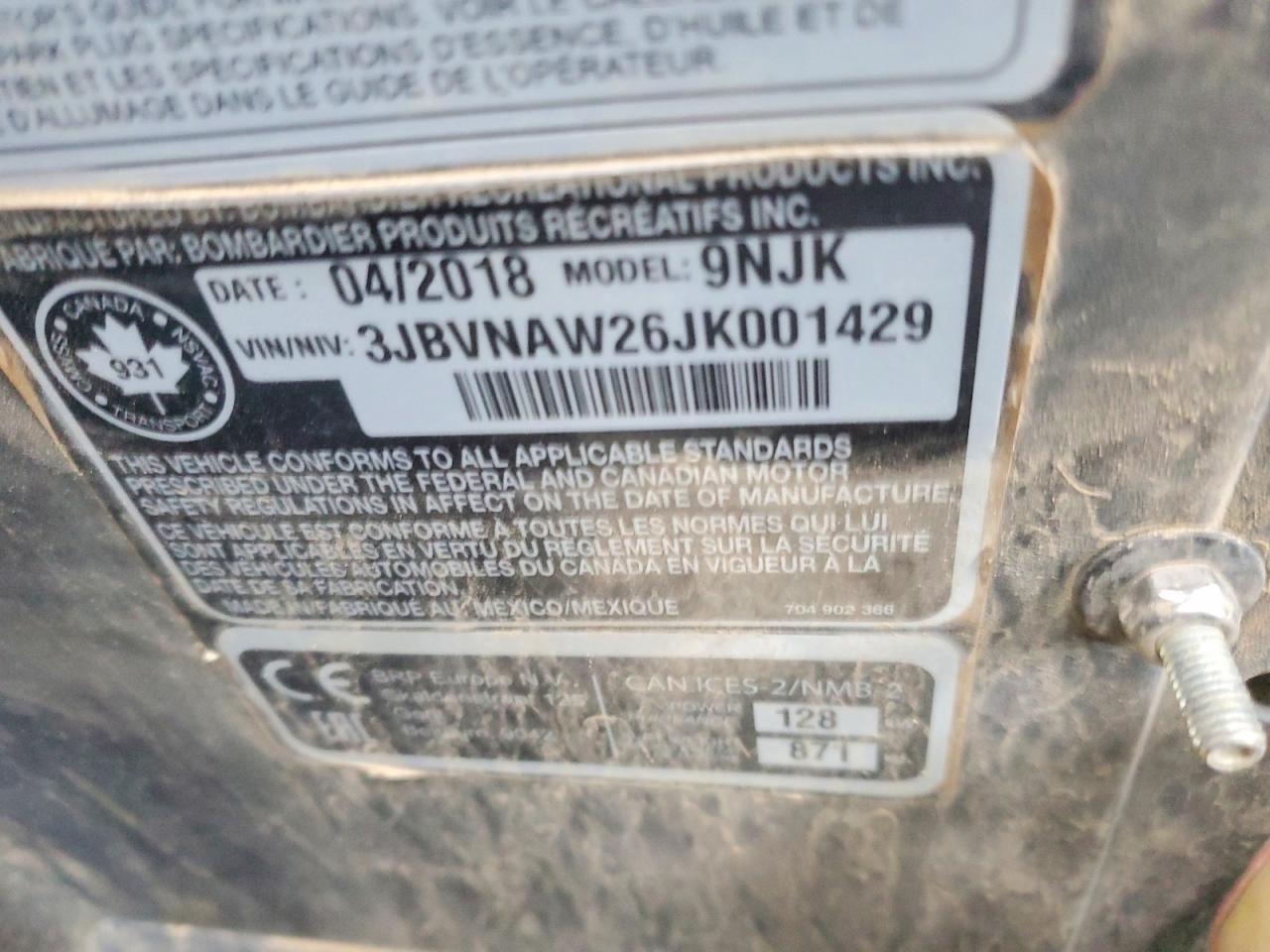 2018 Can Am Maverick X3 Utility Vehicle