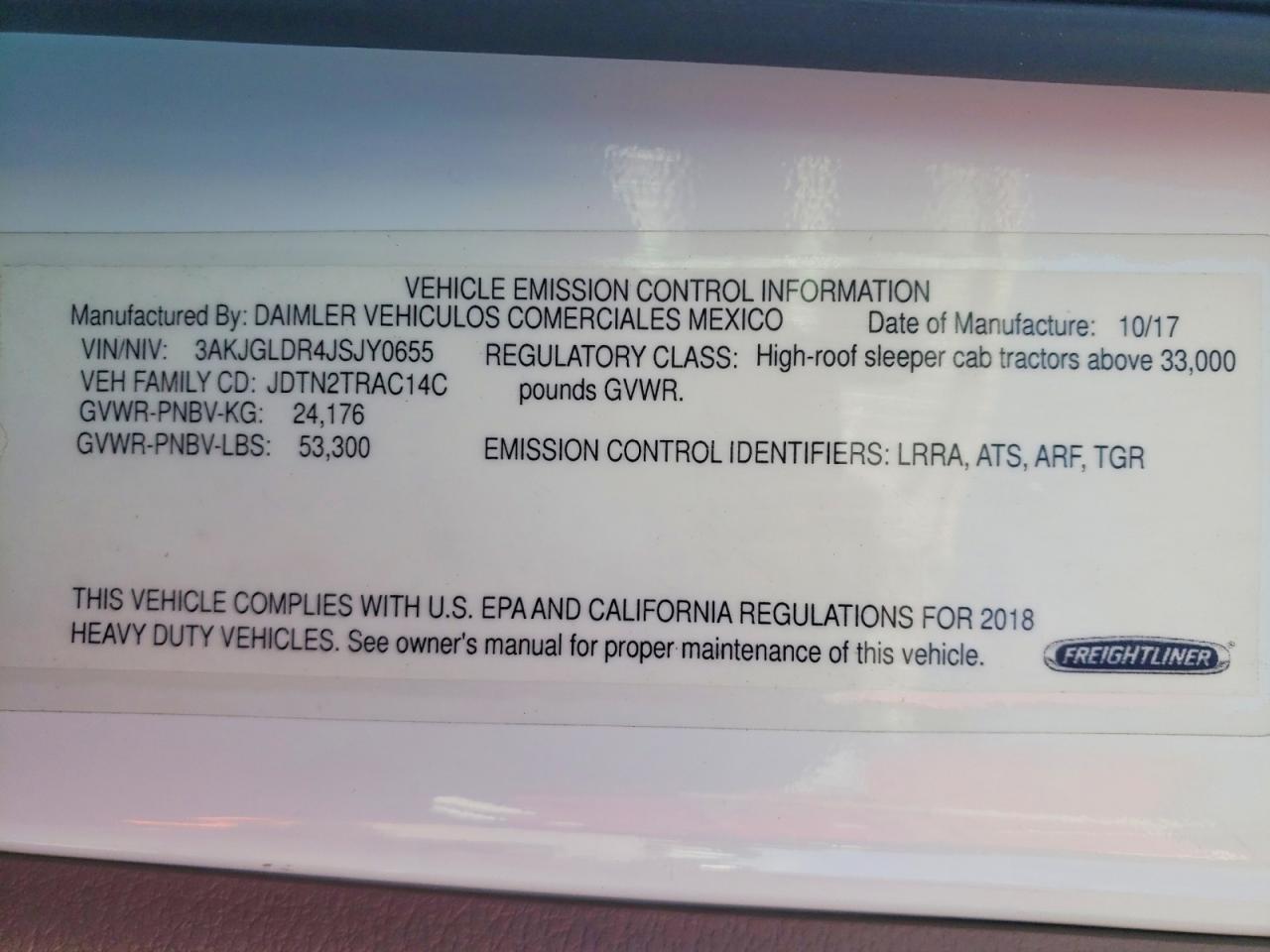 2018 Freigliner 2018 Freightliner Cascadia 125 Semi Truck