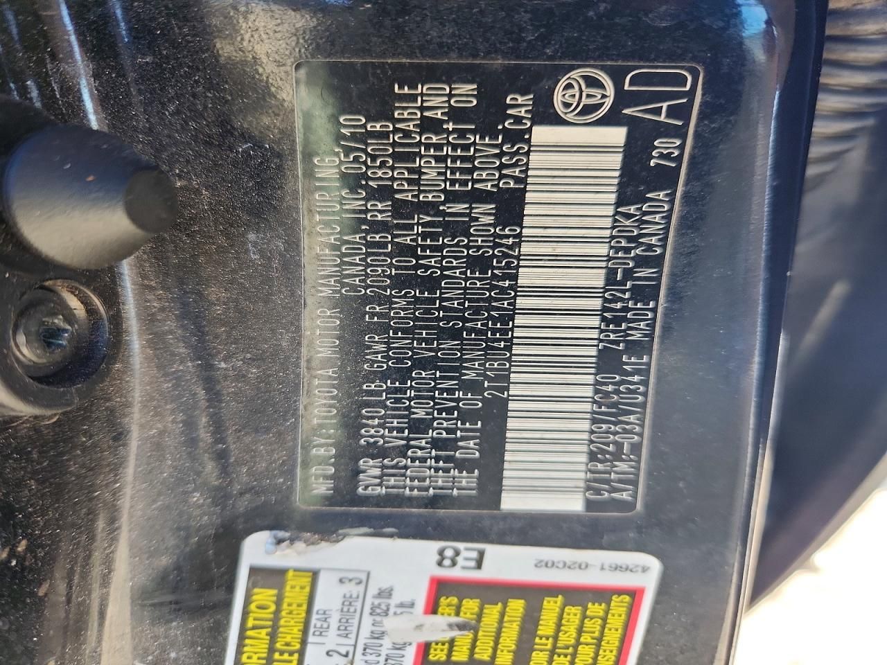 2010 Toyota Corolla Base