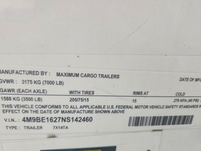 2022 Maximum 7X14TA Enclosed Cargo Trailer