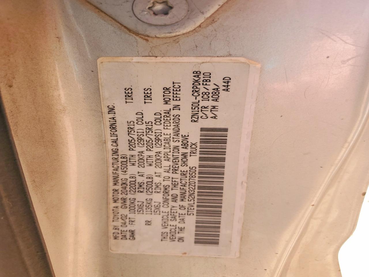 2002 Toyota Tacoma Xtracab