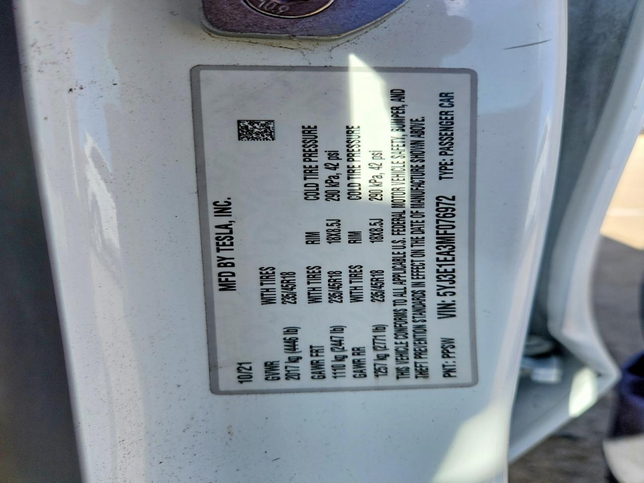 2021 Tesla Model 3