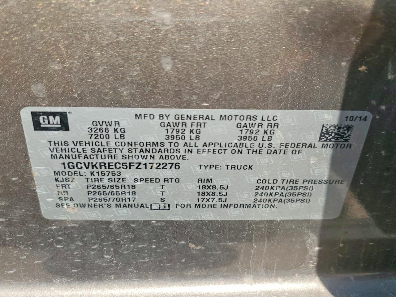 2015 Chevrolet Silverado K1500 LT