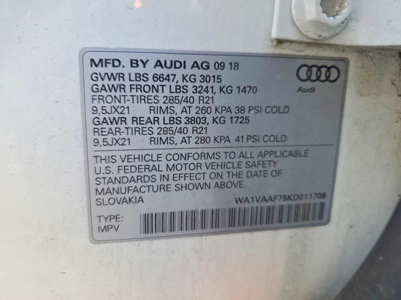 2019 Audi Q7 Prestige