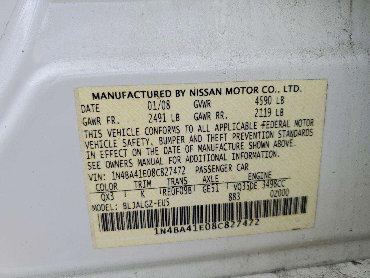 2008 Nissan Maxima 3.5 se