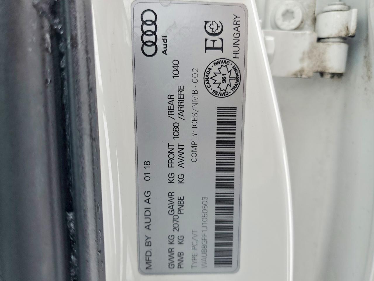 2018 Audi A3 Premium