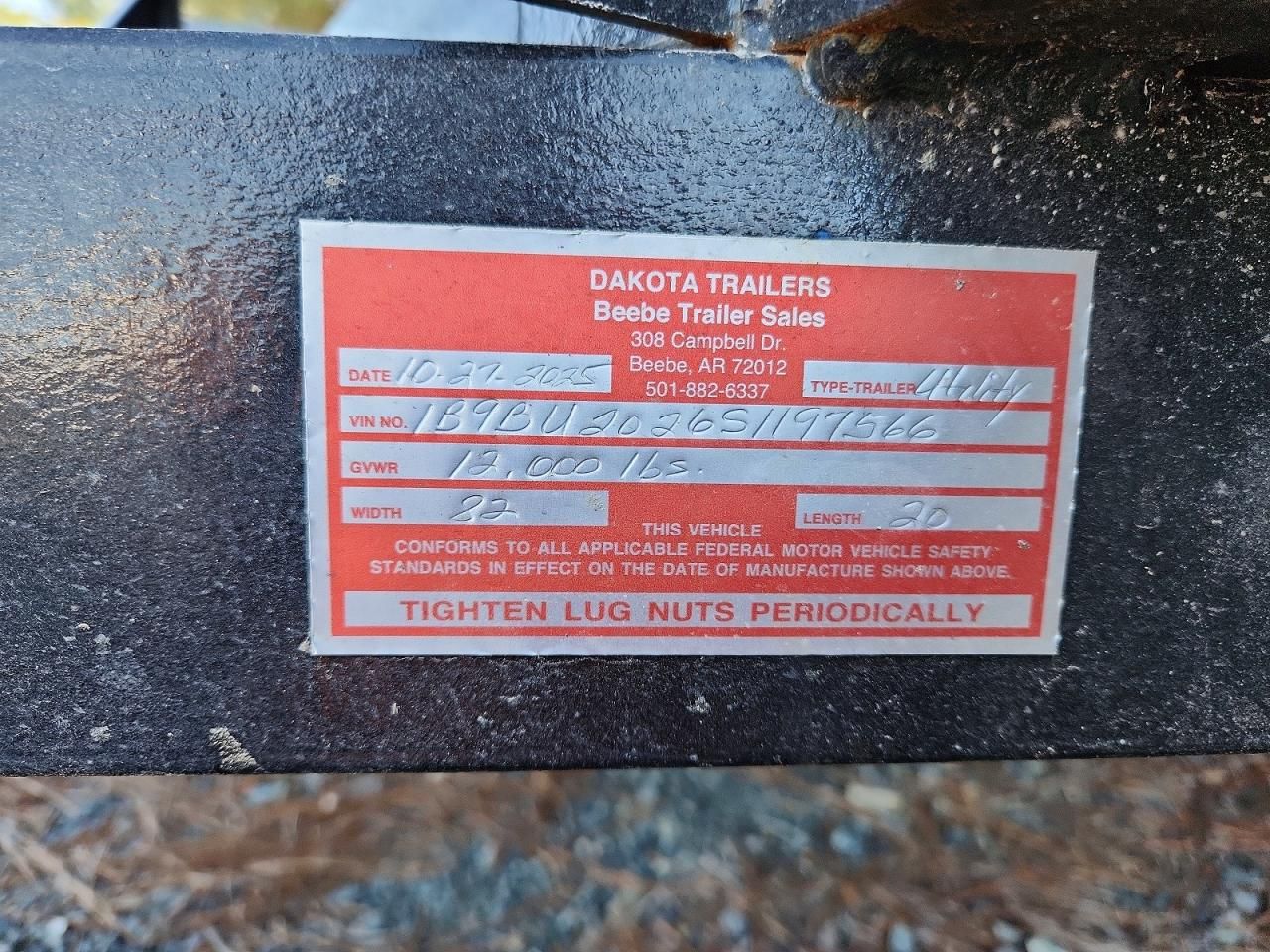 2025 Dakota Trailer-Utility Trailer